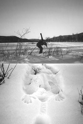 figure dancing in snow